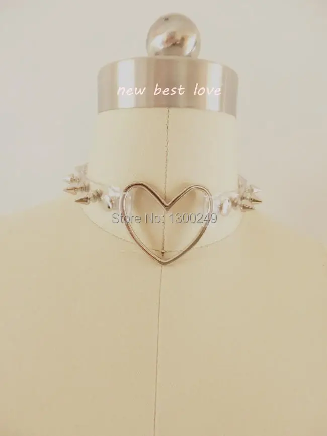 Сексуальные модные Harajuku новые горячие темные заклепки ручной работы прозрачный сладкий чокер с сердечками ПАНК Ожерелья