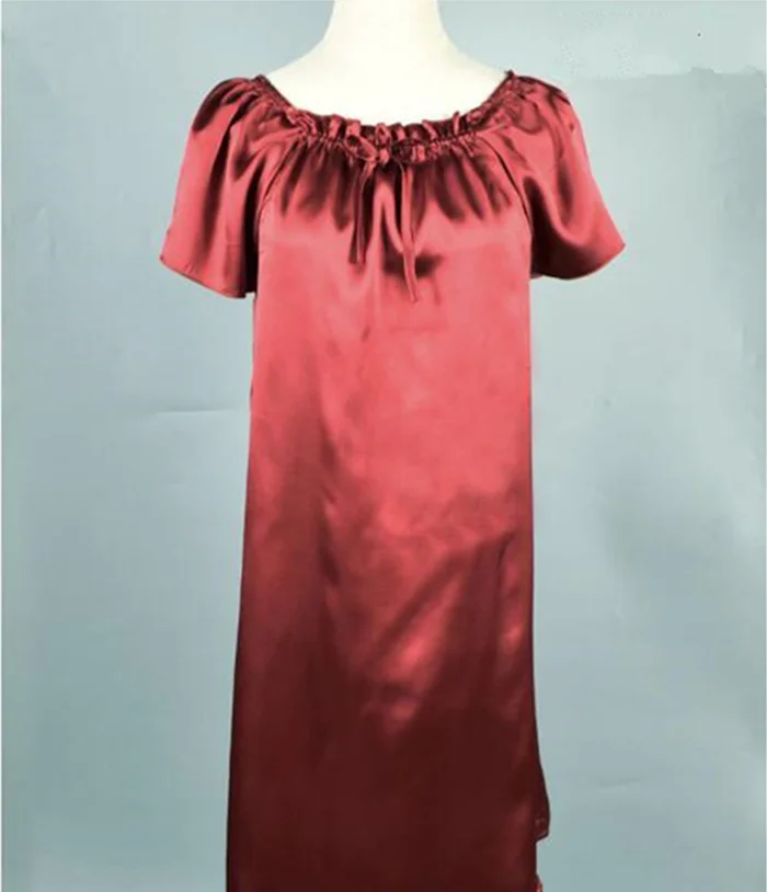 NEW ARRIVAL Mulberry Silk Nightdress Natural Satin Silk Nightgown Soft&Cool Summer Sleepshirts Nightwear Multicolor