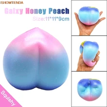 

11CM PU Galaxy Honey Peach Cream Scented Squishy Slow Rising Squeeze Strap Kids Stress Relief Reliever Squishy Squeeze Toy