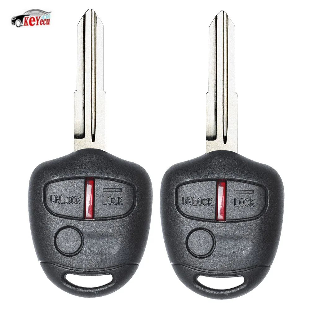 KEYECU 2 шт./лот Автозапуск удаленной машине брелока 3 кнопки 433 MHz ID46 чип для Mitsubishi Lancer CJ режиссерский MIT8 лезвие
