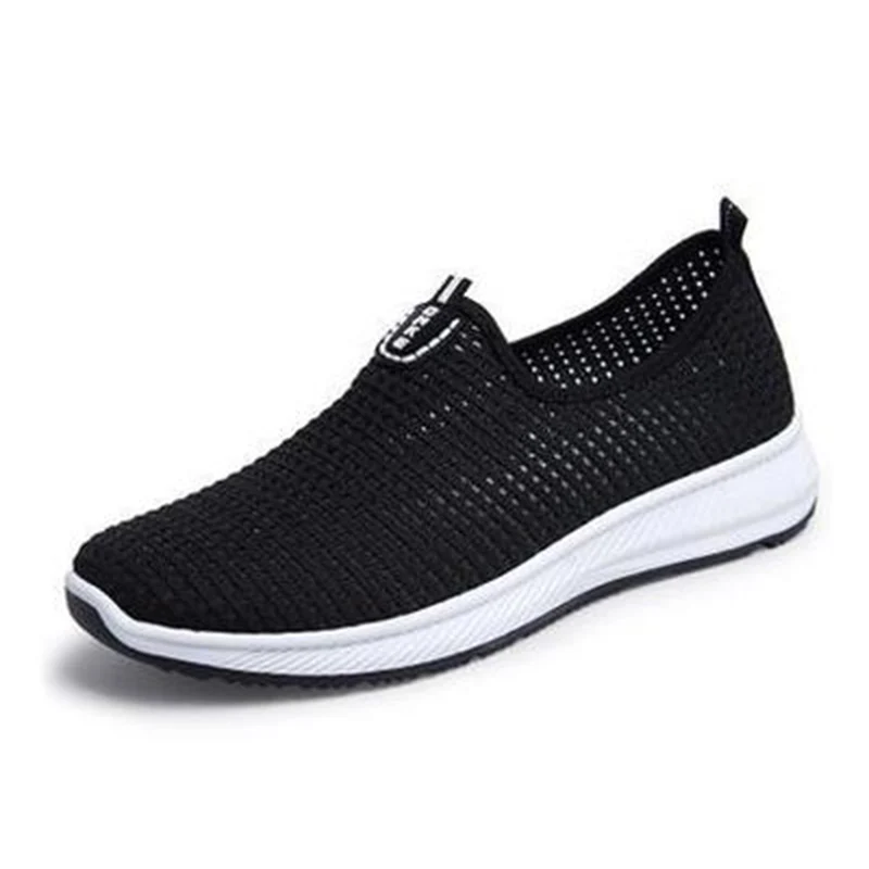 JUNSRM Fashion Breathable Mesh Men Shoes Non-slip Rubber Sole Man Shoes 2019 Summer Autumn Plus Size 38-44 Male Black Shoes