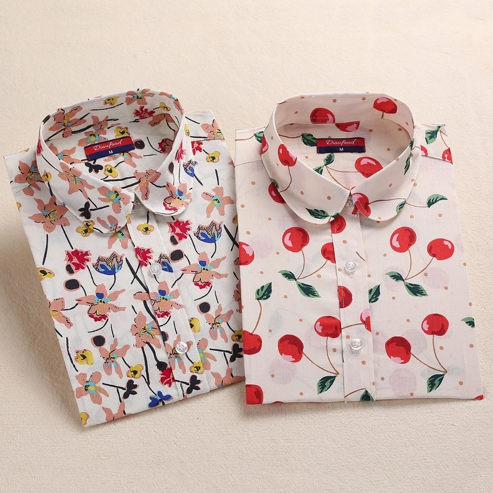 2016 Tribal Print Blouses Women Vintage Shirts Long Sleeve Cotton Tops Floral  Ladies Blusas Plus Size Shirt Female Clothing