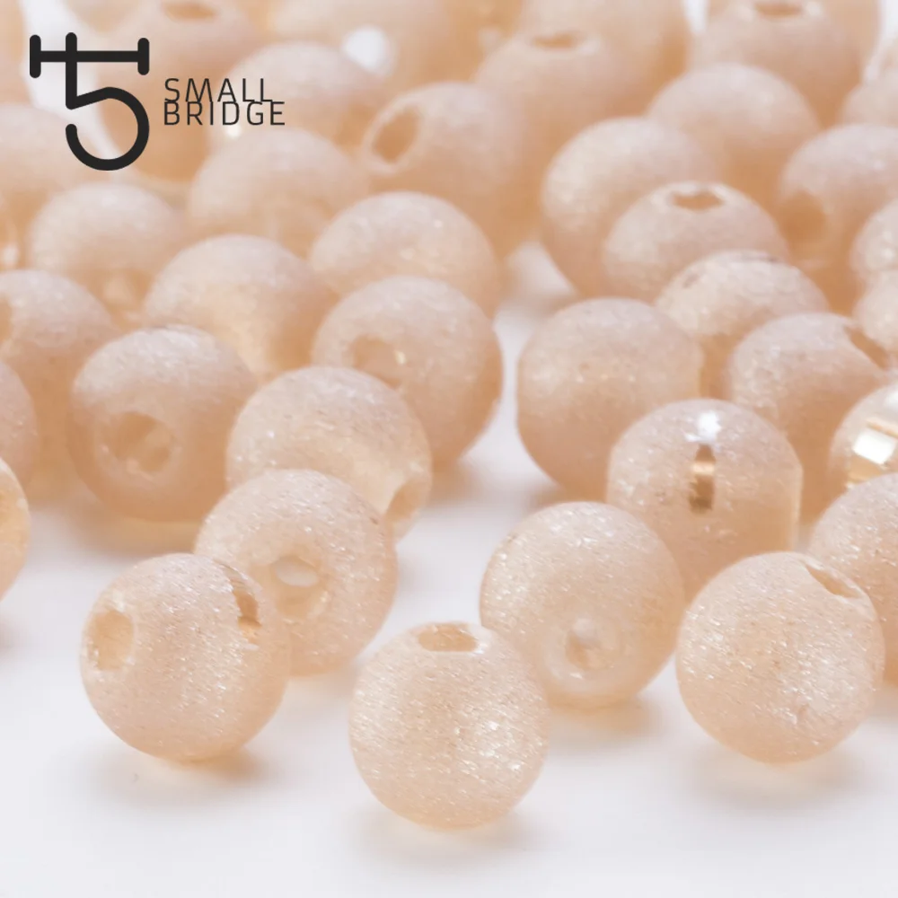 

10mm Austria Champagne Crystal Matte Beads for Needlework Handicrafts Jewelry Making Round Frosted Glass Beads Wholesale Y303