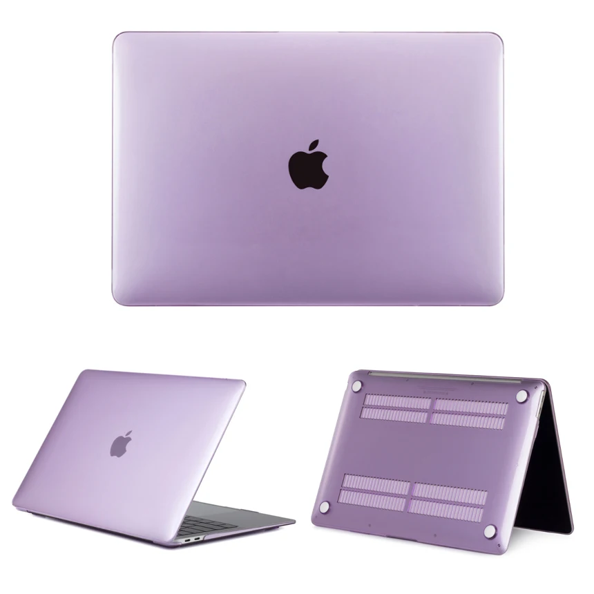 Твердый чехол для Macbook Pro 13 чехол для ноутбука A1706 A1989 прозрачный жесткий ПВХ для Macbook Pro 13 жесткий чехол - Цвет: Clear Purple