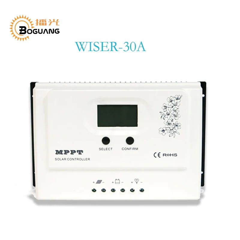 

Boguang 30A MPPT 12v 24v system kit solar controller solar panel battery light charger with Dual USB 5V LED display Regulator
