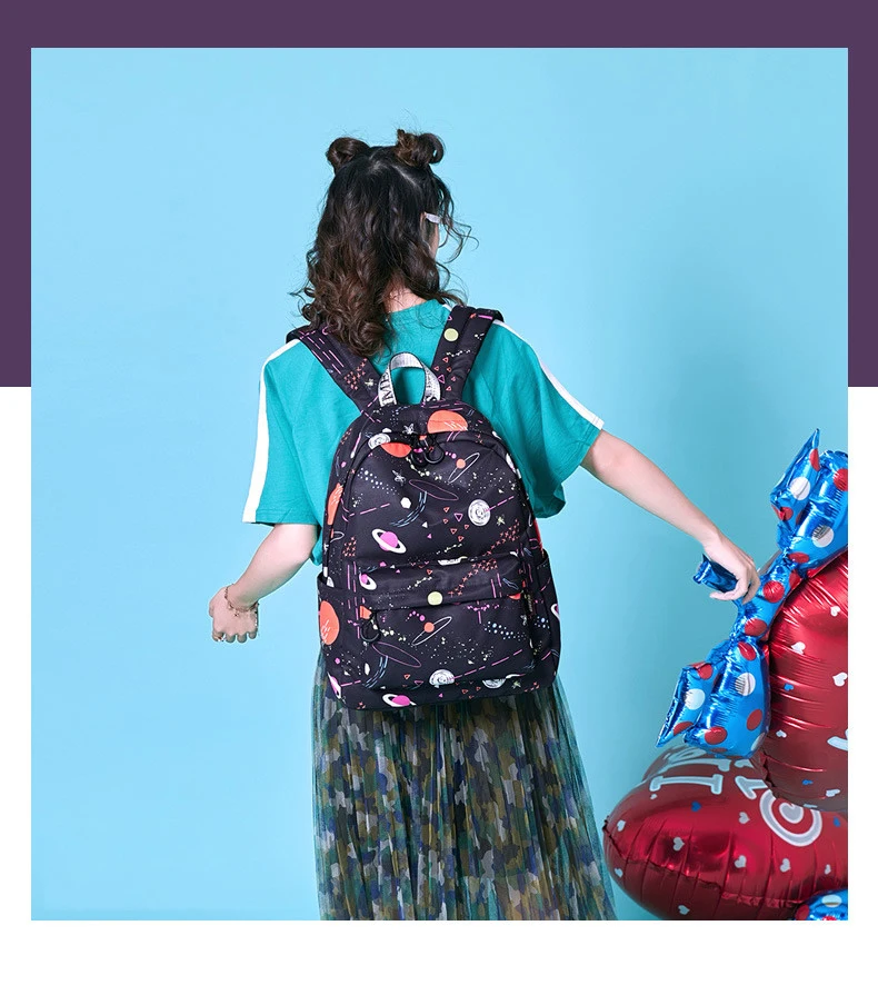 15,6 ''школьные рюкзаки для ноутбука, водонепроницаемые женские рюкзаки для путешествий, Звездный космический Принт, Студенческая женская сумка для книг