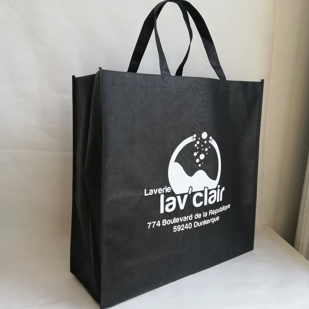 

1000pcs/lot 40x50x10cm Custom Logo Bags Promotional Eco-friendly Reusable Non Woven Tote Grocery Shopping Bag for Stores Clothes