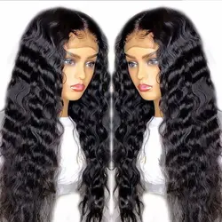Eversilky прямые волосы парик Синтетические волосы на кружеве парики человеческих волос с боковыми челкой для Для женщин бразильский Прямо