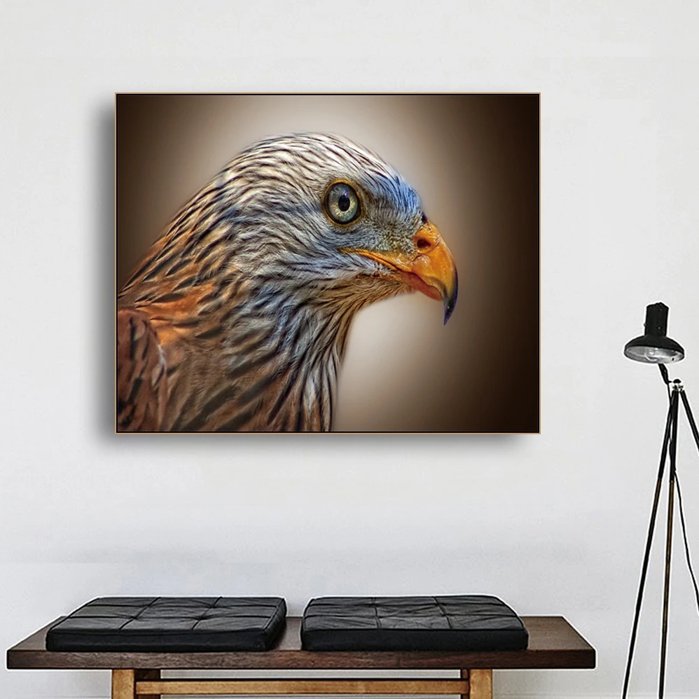 

Laeacco Canvas Calligraphy Painting Animal Posters and Prints Eagle Wall Artwork Pictures for Living Room Nordic Home Decoration