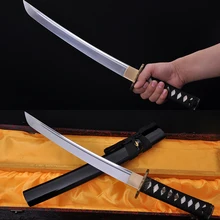 Samurai Japanese Short Sword Tanto Handmade Custom Blade Sharp 1060 High Carbon Steel Alloy Tsuba Real Rayskin Handle Knife Sale
