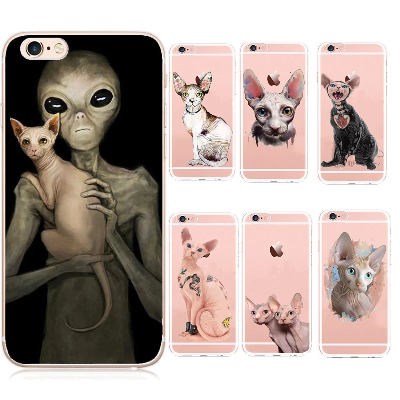 Забавный прозрачный чехол с рисунками инопланетян для iPhone8 8Plus7 6 6splus SE 5 5S Мягкий