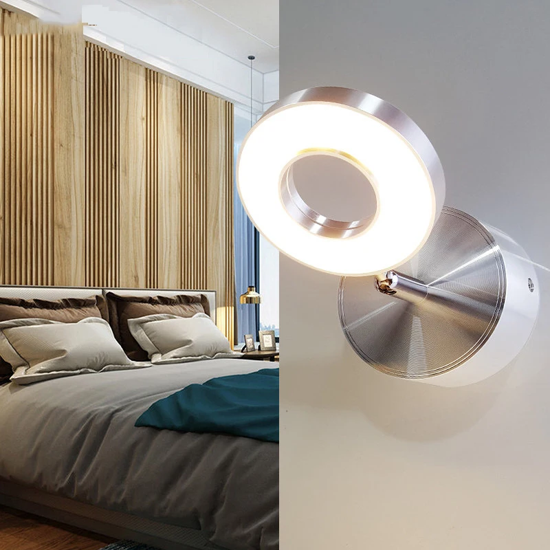 5 Вт настенный светильник для спальни с выключателем светодиодный кольцевой светильник для селфи настенный светильник для макияжа домашний прикроватный светильник для чтения книг