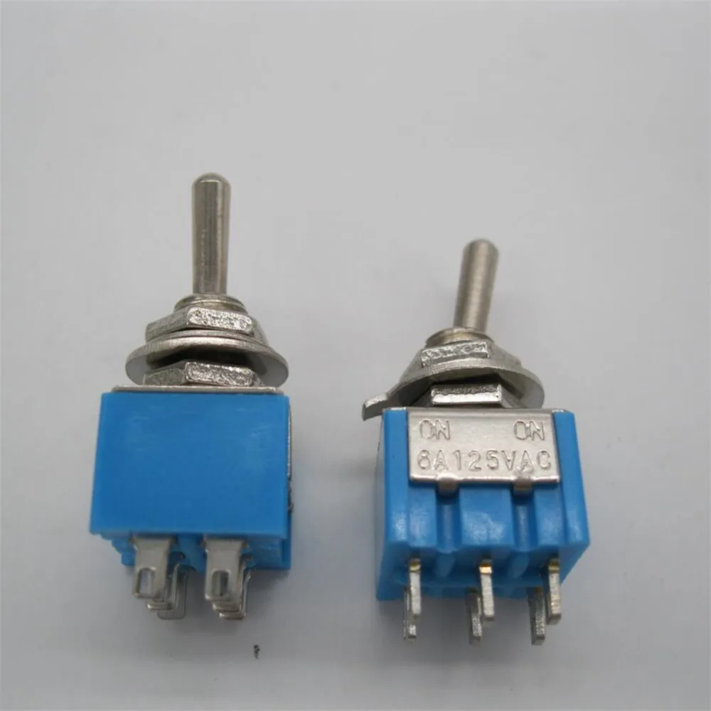 5 шт. тумблер 6A 125VAC 6-Pin DPDT ON-ON Мини-тумблер выключатели MTS-202 M126 горячая распродажа высокое качество