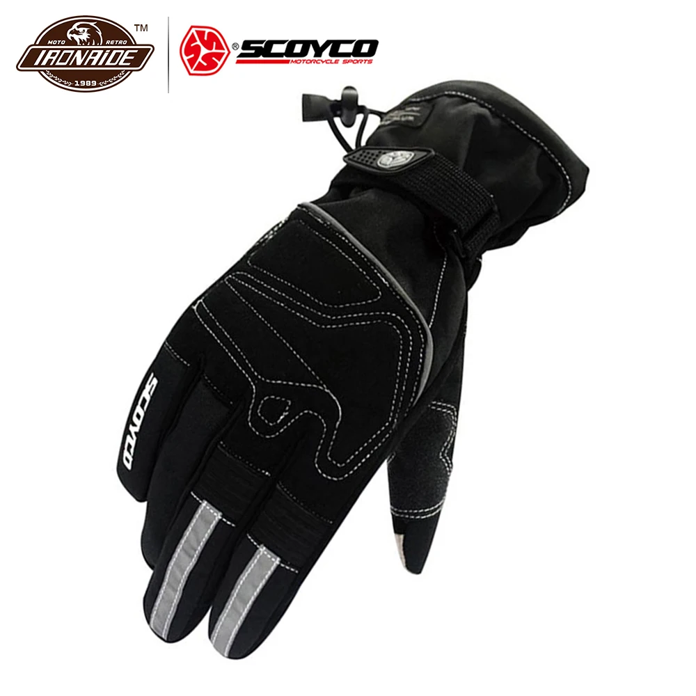 

SCOYCO Motorcycle Gloves Reflective Riding Gloves Winter Waterproof Windproof Thermal Ski Snowboard Touch Screen Gloves Guantes