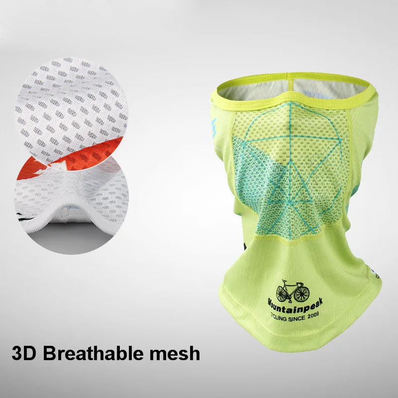 Горный горошек 3D дышащая сетчатая ткань велосипедная маска для лица унисекс шарф для езды анти-УФ головной убор летняя велосипедная маска - Цвет: Зеленый