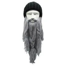 Мужские шапки с бородой и рогом Варвара ручной работы зимние теплые охотничьи лыжные модные подарки на день рождения забавные кляп 1 шт