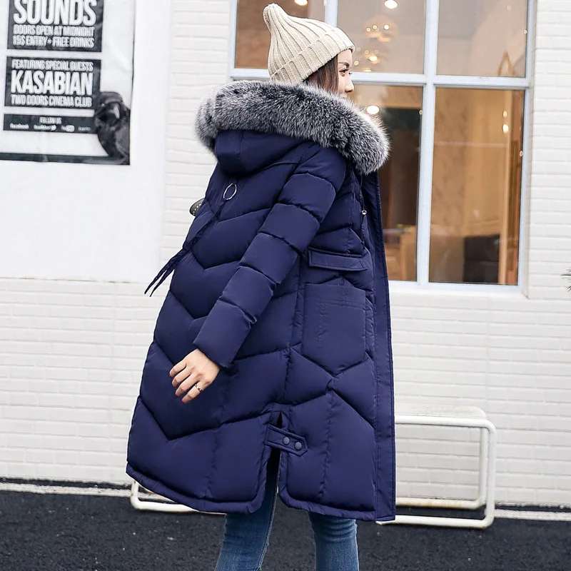 Plus Size Winter Jacket for Pregnant Women Coat Fur Collar Hooded Warm