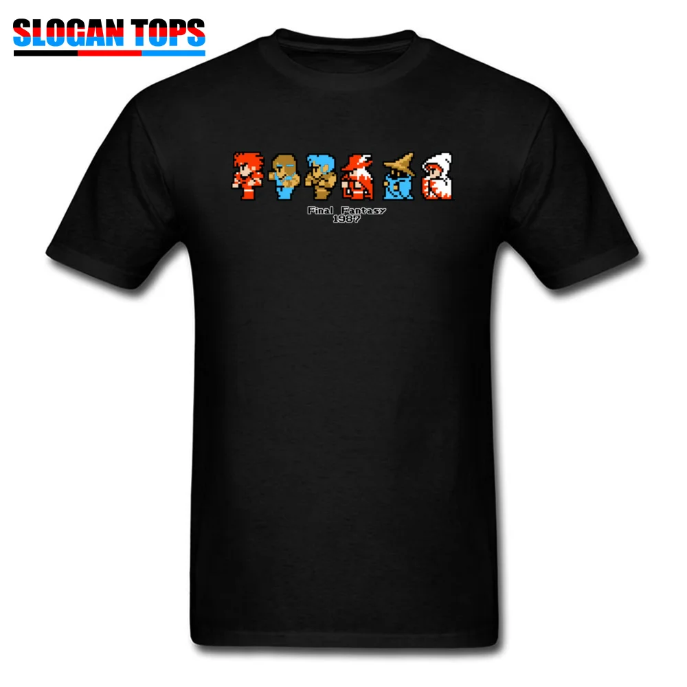 Final Fantasy I Cast 30651 Group NEW YEAR DAY Pure Cotton O Neck Men's Tees Geek Tee Shirt 2018 Newest Short Sleeve T Shirts Final Fantasy I Cast 30651 black