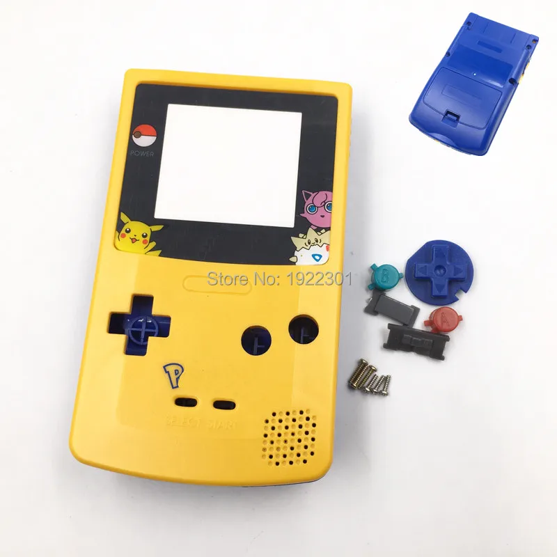 3 комплекта на запчасти для Gameboy корпус Корпус чехол Замена желтый и синий цвет Ограниченная серия для GBC Pokemon дизайн