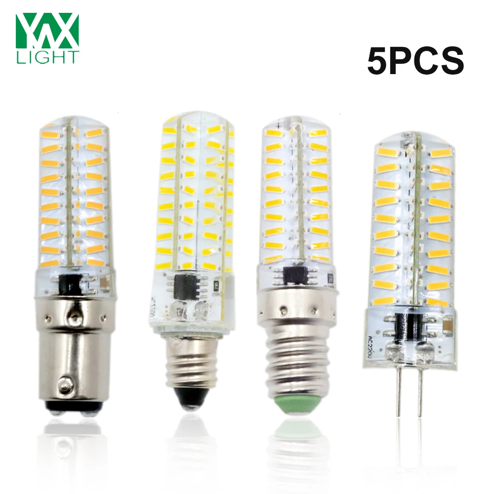 

YWXLight 5/Packs G8 G4 GY6.35 E11 E12 E14 LED E17 BA15D G9 80-LED LED Bulb AC 220V Lighting Lampara LED Luminaire Spotlight