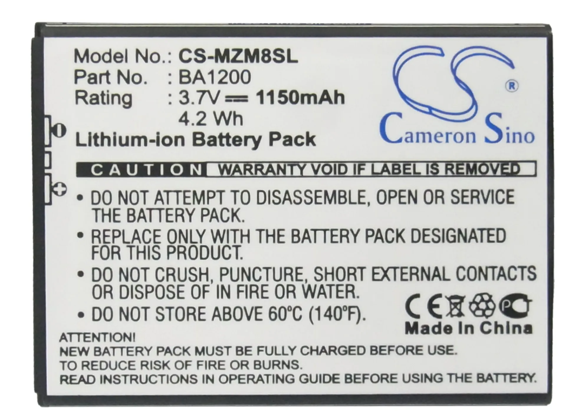 Высококачественный аккумулятор Cameron Sino 1150 мАч BA1200 BA1300 для MeiZu M8 16 ГБ 8 SE M8RE M8SE|cameron