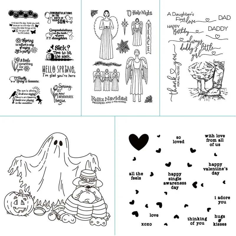 

AZSG 2019 new cartoon angel seal design transparent transparent seal / silicone seal DIY scrapbook album / card
