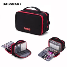 BAGSMART Women Large Waterproof Makeup Bag Men Nylon Travel Cosmetic Bag Organizer Case Necessaries Make Up Wash Toiletry Bag
