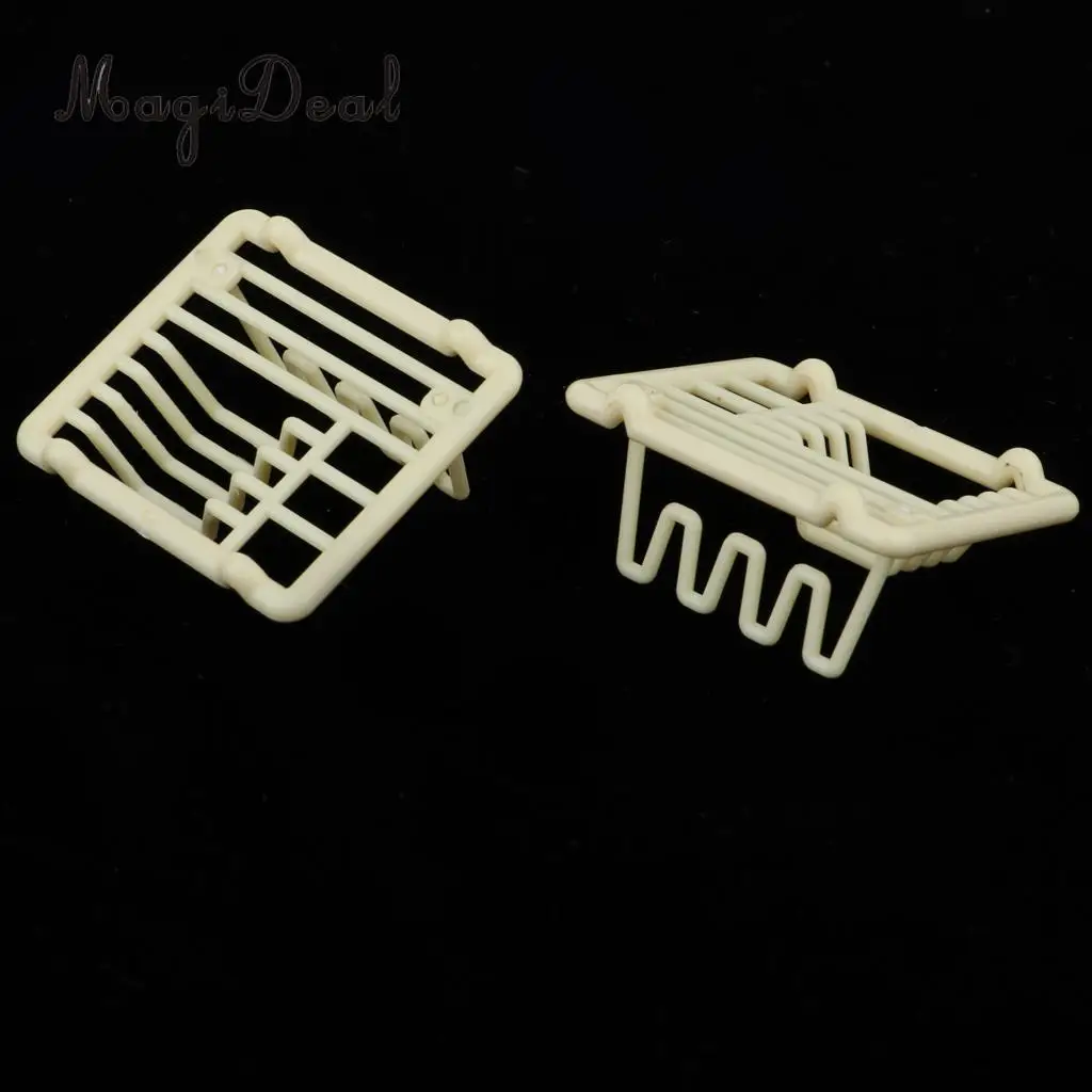 2 Pieces 1/12 Dollhouse Miniature Furniture Dish Rack Holder Kitchen Tableware Room Decor Accessories