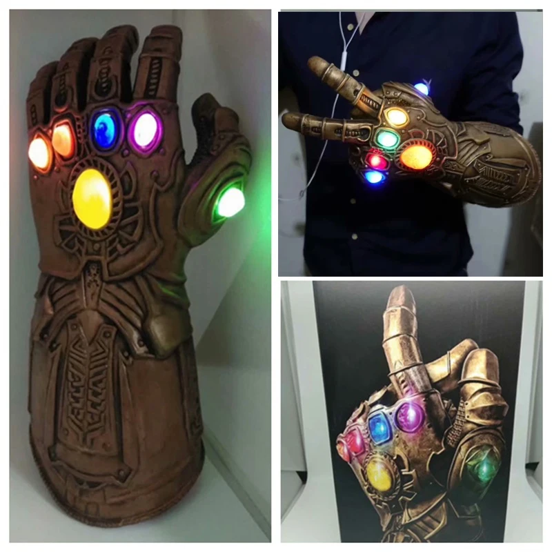 

With LED The Avengers 4 Endgame Thanos Action Figure Led Infinity Gauntlet Cosplay Costumes Infinity Stones War Gauntlet Glove