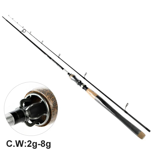 FISH KING Hi Carbon Мягкая приманка Удочка 5 цветов 2,1 М-2,7 м 2 секции приманки вес 2-40 г Спиннинг удочка для приманки рыбалки - Цвет: Черный