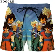 Dragon Ball Z мужские летние повседневные шорты Супер Saiyan 4 Vegetto детский сын Goku vegeta Dragon Ball 3D пляжные шорты с рисунком плюс размер