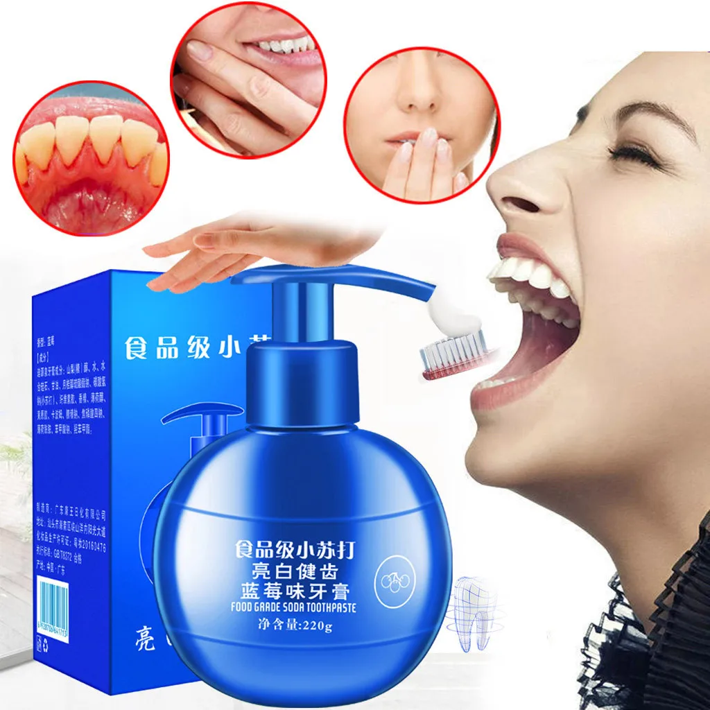 

baking soda teeth Intensive Stain Removal Whitening Toothpaste Fight Bleeding Gums Toothpaste anti stain Whitening Cleaning 7.23