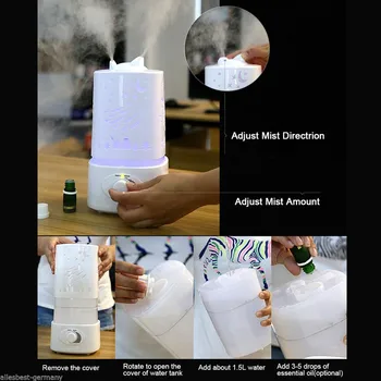 

1.5L Ultrasonic Home Aroma Humidifier Air Diffuser Purifier Ionizer Atomizer Essential Oil Diffuser