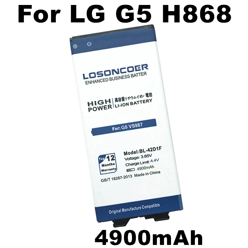 0 цикла 4900 мА/ч BL-42D1F Батарея для LG G5 H868 H860N H860 US992 F700L F700S H831 F700K H850 H830 H820 VS987 LS992 |