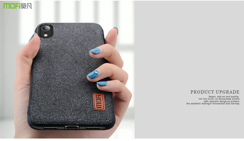 For iPhone XS Case iPhone XR Case MOFi Original iPhone XS Max Case Fabric Back Cover Soft TPU edge Full Cover Business Cases iphone 7 cover