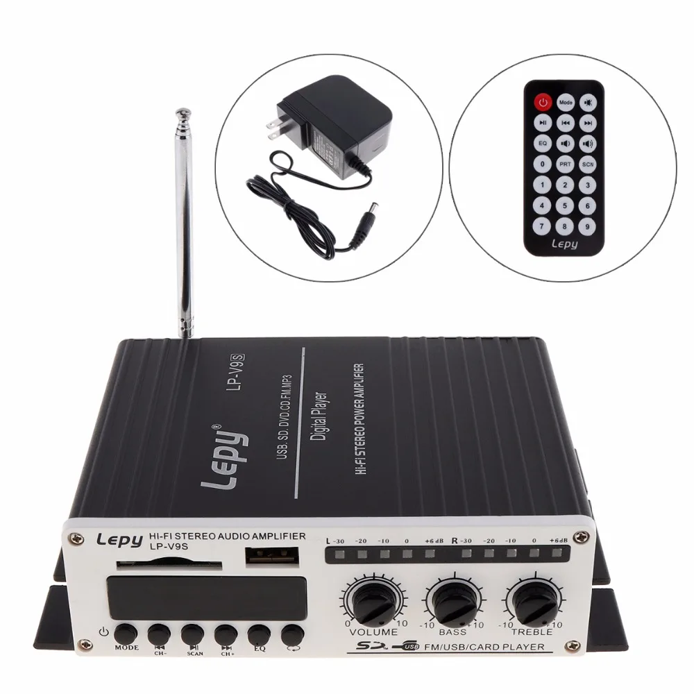 LEPY V9S 2 канальный 20 Вт x Bluetooth Hi Fi цифровой аудио плеер автомобильный усилитель FM