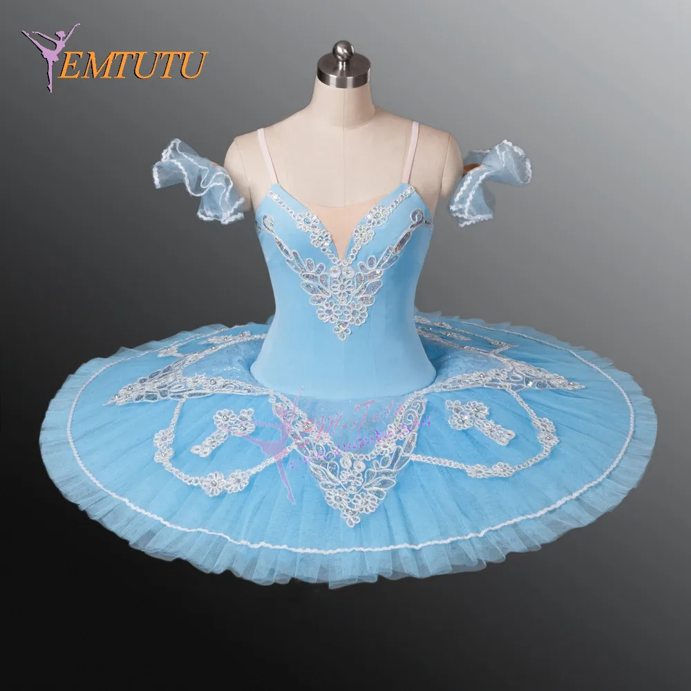 Adult Professional Ballet Tutus Blue Silver Blue Bird pancake platter performance recital concert Ballet Tutu Costume for Women