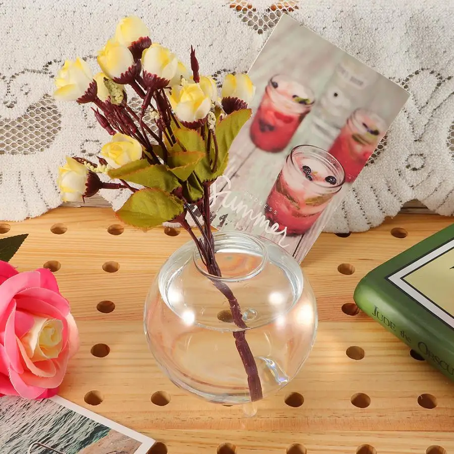 Круглая прозрачная стеклянная ваза гидропонная Террариум плантатор держатель Цветочная ваза украшение нордическая Новинка