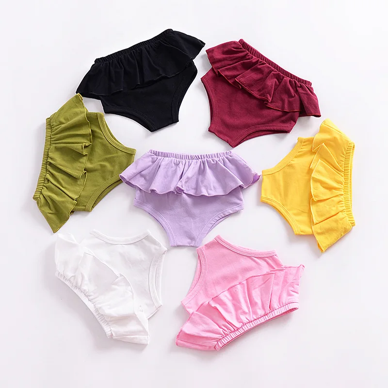 2018 Summer Baby Girl Ruffle Panties Bottoms Infant Kids Candy Color
