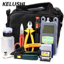 KELUSHI 20 в 1 волоконно-оптические FTTH Tool Kit с волоконно Кливер-70~+ 10dbm оптический Мощность метр 10 км визуальная Lcator