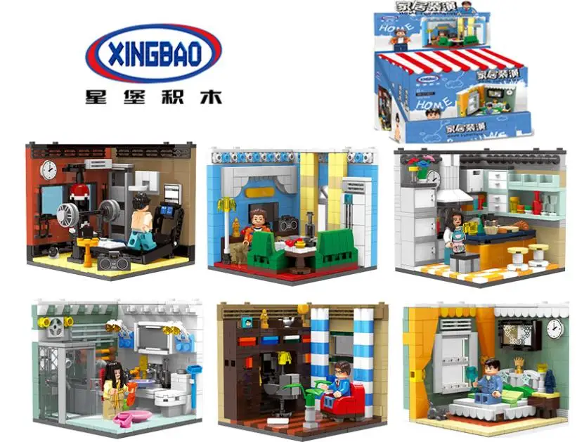 

XINGBAO 01401 City The Living House 6in1 Set Building Blocks Action Figure Educational Bricks Toys Gifts For Children
