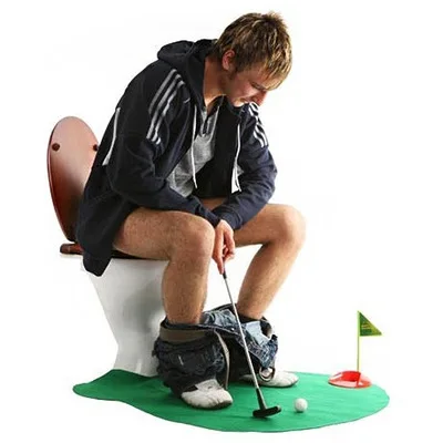 Горшок шпаттер Туалет Гольф игровой комплект для мини-гольфа Туалет гольф положить зеленый Новинка игра игрушка подарок для мужчин и женщин