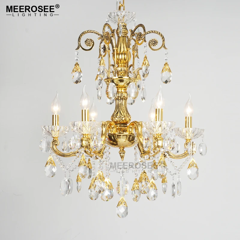 

Modern Crystal Chandelier Large Elegant Golden Color luminaria Chandeliers Light Fixture Hotel Restaurant Foyer 6 Arms 8 Arms