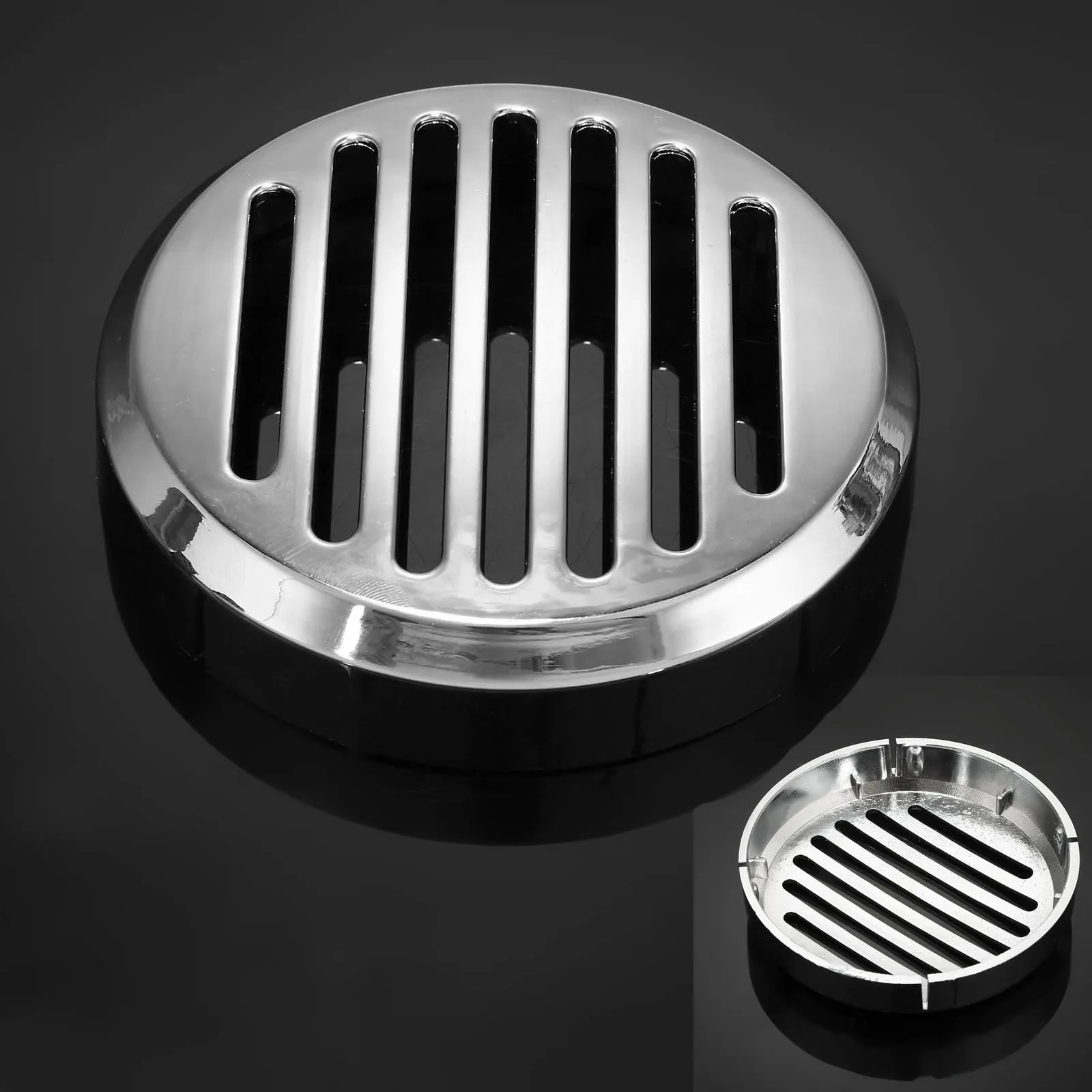 

3.5inch Motorcycle Chrome ABS Round Slotted Grille Car Horn Cover Fir For Honda Cruiser