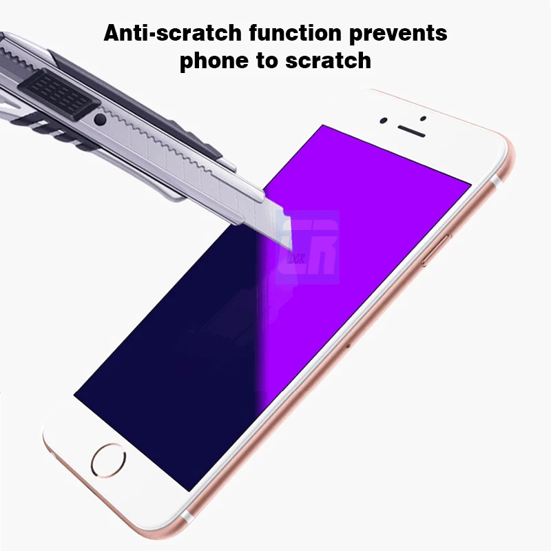 5D Ray анти-синий высокий экран защитная пленка стекло для iPhone X 8 7 6 6s Plus HD полное покрытие закаленное стекло для iPhone XR XS MAX