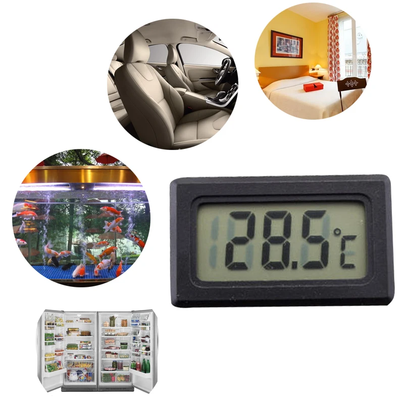 

Digital Thermometer LCD Display Fridge Freezer Electronic Car Thermometer Instrument Temperature Meter Pyrometer Fridge 1.5V 1 M
