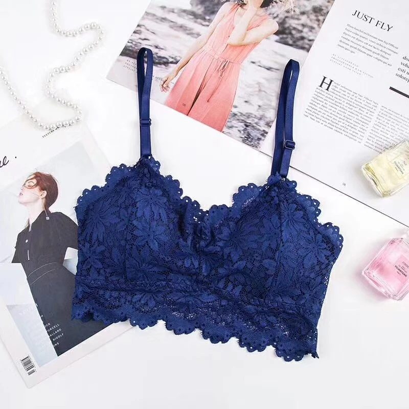 1PCS Sexy Tank Top Women Vest Lace Floral Harness Hollow Camisole Bra Blouses Crop Top Feminino Adjust Strap Tanktop (14)