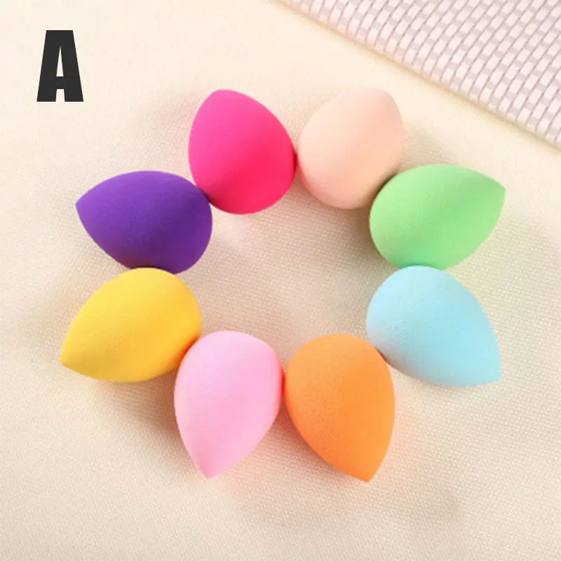 Gourd sponge powder puff water drop cotton beauty makeup egg wash face dry and wet BB cream foundation tool with iron box - Цвет: 1 pcs A color random