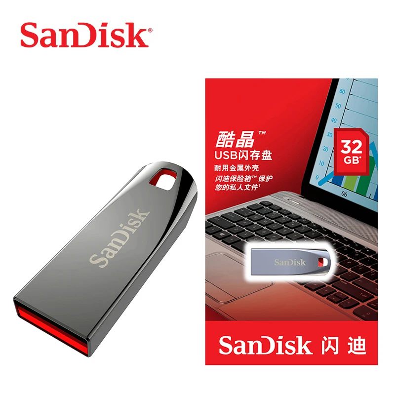 USB 2,0 флеш-накопитель SanDisk USB флэш-накопитель CZ71 64 ГБ 32 ГБ 16 ГБ 8 ГБ флеш-накопитель