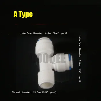 

RO Water Quick Fitting 3 Way Tee 1/4"3/8" OD Hose Connection Plastic Pipe Coupling Reverse Osmosis System